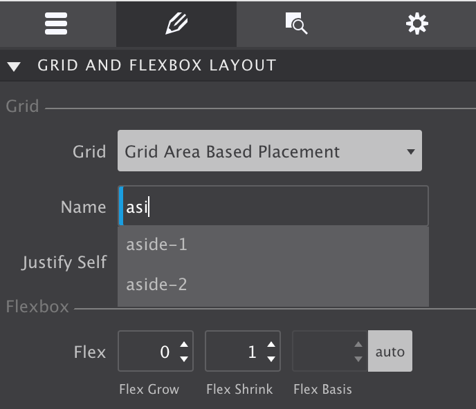 Placing an item in a grid area